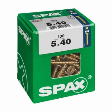 Screw Box SPAX Yellox Koks Plakana galva 100 Daudzums (5 x 40 mm)