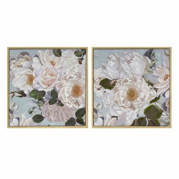 Glezna DKD Home Decor Цветы (80 x 4 x 80 cm) (2 gb.)