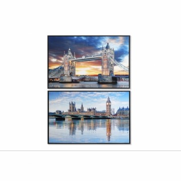 Canvas DKD Home Decor Londona (90 x 2.5 x 60 cm) (2 gb.)