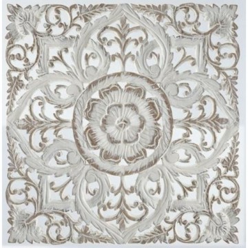 Настенный декор DKD Home Decor Белый Mandala Деревянный MDF (60 x 2 x 60 cm)