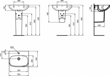 Ideal Standart Раковина I.LIFE A IdealStandard 55X44