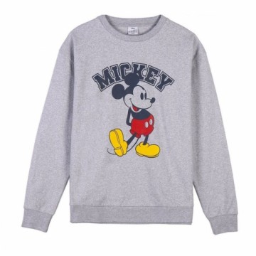 Unisex Sporta Krekls bez Kapuča Mickey Mouse Pelēks