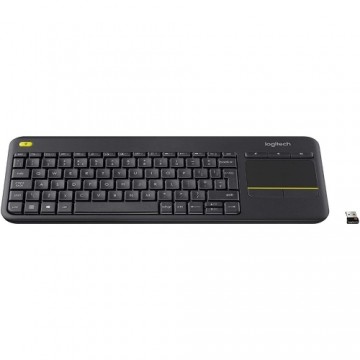 Klaviatūra Logitech K400 Plus Bluetooth Melns Bezvadu Touchpad AZERTY TV