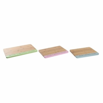 Griešanas dēlis DKD Home Decor Zils Rozā Zaļš Bambuss (33,5 x 22,4 x 1,2 cm)