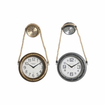 Настенное часы DKD Home Decor Стеклянный Железо Vintage 2 штук (28,5 x 8 x 50 cm)