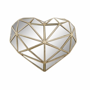 Декоративная фигура DKD Home Decor Стеклянный Сердце Позолоченный Смола (26 x 5 x 21 cm)