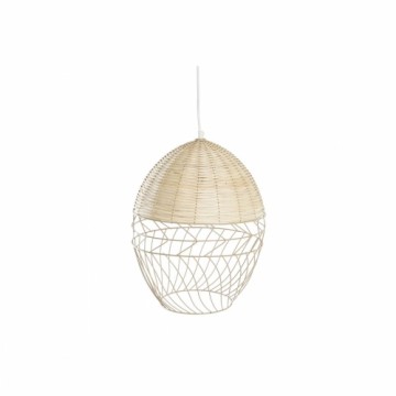 Ceiling Light DKD Home Decor Metal White Light brown Rattan 50 W (30 x 30 x 38 cm)