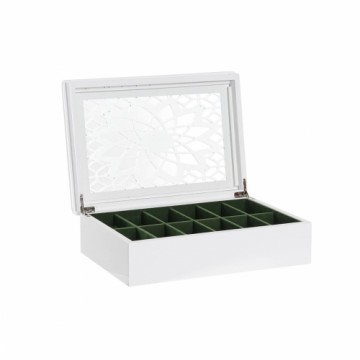 Watch Case DKD Home Decor Стеклянный Белый Деревянный MDF (29 x 20 x 9 cm)