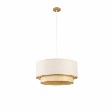 Ceiling Light DKD Home Decor Polyester White Light brown Bamboo 50 W (50 x 50 x 25 cm)