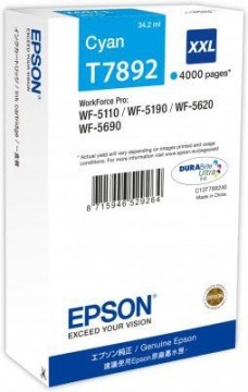 EPSON  
         
       T7892 XXL Ink Cartridge, Cyan