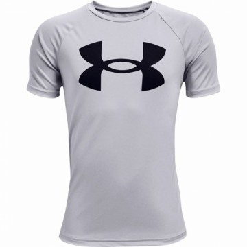 Child's Short Sleeve T-Shirt Under Armour Tech Big Logo Grey
