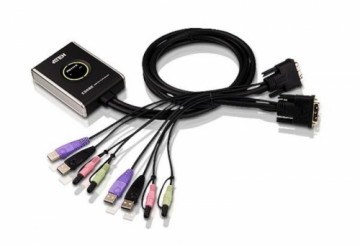 Aten  
         
       2-Port USB DVI/Audio Cable KVM Switch with Remote Port Selector