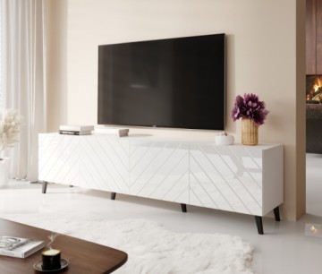 Halmar TV stand 200 ABETO mat white/ gloss white