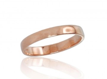 Золотое обручальное кольцо #1100542(Au-R), Красное Золото	585°, Размер: 16.5, 1.77 гр.