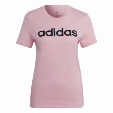 Футболка с коротким рукавом женская Adidas Loungewear Essentials Slim Logo Розовый