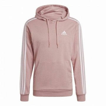 Vīriešu Sporta Krekls ar Kapuci Adidas Essentials Wonder Mauve 3 Stripes Rozā