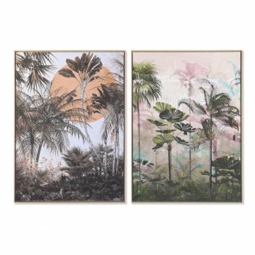 Картина DKD Home Decor Пальмы Тропический (104 x 4,5 x 143,5 cm) (2 штук)