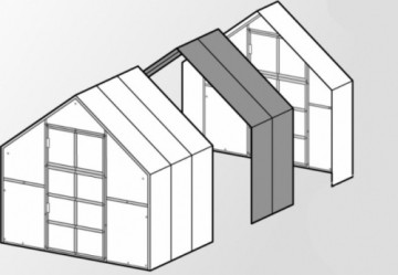 Pagarinājums 1m siltumnīcai KLASIKA BERNARD ar 4mm polikarbonāta pārklājumu.