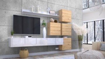 Halmar LIMA wall unit white/ artisan oak