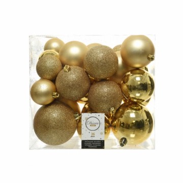 Christmas Baubles Decoris Golden (26 Pieces)