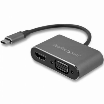 USB C uz VGA/HDMI Adapteris Startech CDP2HDVGA            Melns