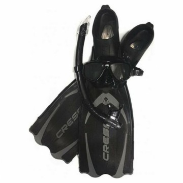 Diving Goggles with Snorkle and Fins Cressi-Sub Pluma Black 3 Pieces