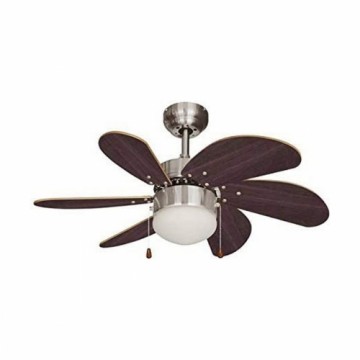 Ceiling Fan with Light EDM 33984 Aral Wengue nickel 50 W