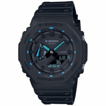 Мужские часы Casio GA-2100-1A2ER Чёрный Цифровой Аналоговый