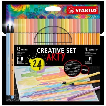 Set of Felt Tip Pens Stabilo Point 88 & Pen 68 Creative Arty Multicolour