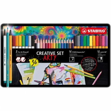 Flomasteru Komplekts Stabilo Point 88 - Pen 68 Brusht - Aquacolor 1 gb.