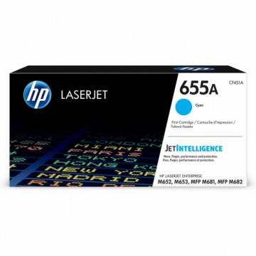 Картридж с оригинальными чернилами HP Cartucho de tóner Original HP LaserJet 655A cian Циановый