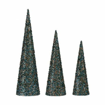 Krist+ Декор Рождество Конусы пайетки 3 Предметы Синий Позолоченный (16,5 x 60 x 16,5 cm)