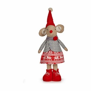 Krist+ Декоративная фигура Мышь 48 cm Рождество Красный Серый полиэстер Белый Кремовый
