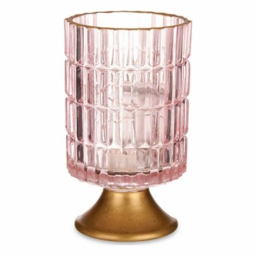 Gift Decor Светодиодный фонарь Лучи Розовый Позолоченный Cтекло (10,7 x 18 x 10,7 cm)