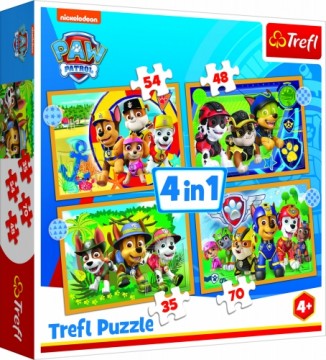 TREFL PAW PATROL Pužļu komplekts 4in1 Ķepa Patruļa