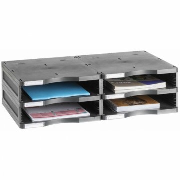 Modular Filing Cabinet Archivo 2000 ArchivoDoc 4 compartimenten Din A4 Melns (36 x 60 x 16,5 cm)