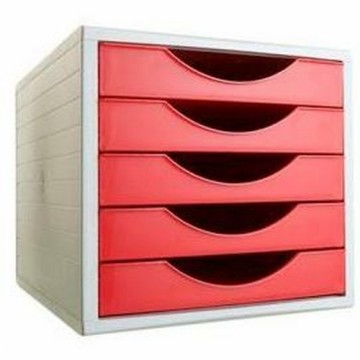 Modular Filing Cabinet Archivo 2000 ArchivoTec Serie 4000 5 drawers Din A4 Red 34 x 27 x 26 cm