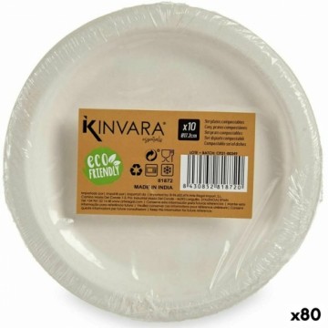 Kinvara Набор посуды Компостируемый Белый Сахарный тростник 80 штук