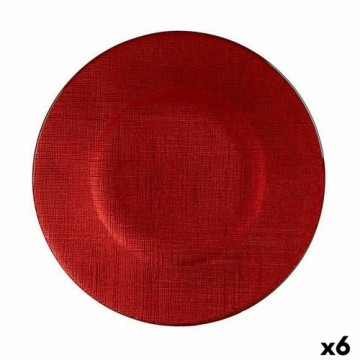 Vivalto Плоская тарелка Красный Cтекло 6 штук (21 x 2 x 21 cm)