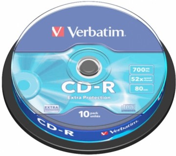 Verbatim CD-R Extra Protection 700MB 52x 10gb. spindle iepakojumā