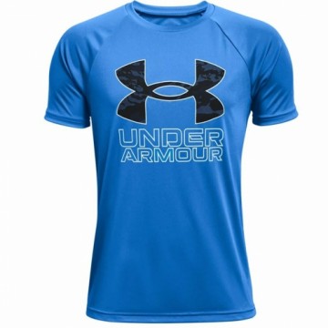 Bērnu Krekls ar Īsām Piedurknēm Under Armour Tech Hybrid Zils