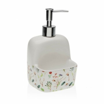 Soap Dispenser Versa Sansa Flowers Ceramic 9,4 x 17,8 x 10,5 cm