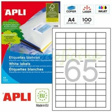 Adhesive labels Apli 1283 100 Sheets 38 x 21,2 mm White