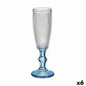 Vivalto Бокал для шампанского Очки Синий Прозрачный Cтекло 6 штук (180 ml)