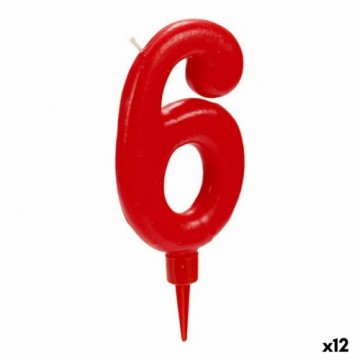 Bigbuy Home Вуаль Красный День рождения Номера 6 (12 штук)