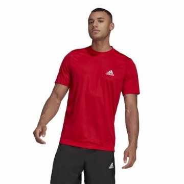 Men’s Short Sleeve T-Shirt  Aeroready Designed To Move Adidas Designed To Move Red