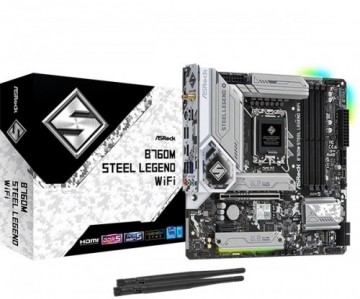 Asrock Motherboard B760M STEEL LEGEND WIFI s1700 4DDR5 DP/HDMI mATX