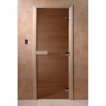 Sm Global Pirts (saunas) durvis 1800x700, 8mm, 3 eņģes bronza B18