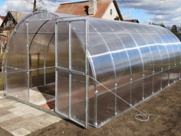 Siltumnīca KLASIKA TUBE 3x8m (24m2) ar pamatiem un 4mm polikarbonāta pārklājumu; 4779037491667