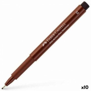 Постоянный маркер Faber-Castell Pitt Artist Коричневый 10 штук